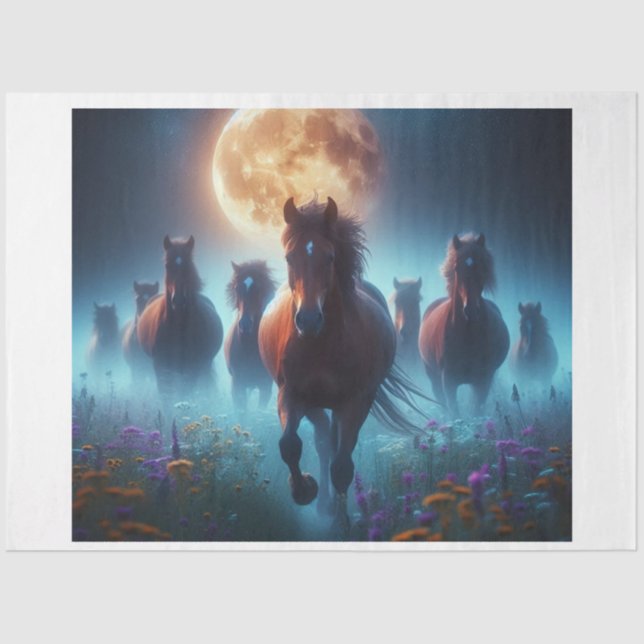 Papier Mousseline Chevaux sauvages (Recto)
