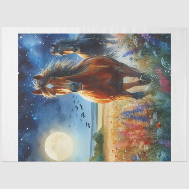 Papier Mousseline Chevaux sauvages (Recto)