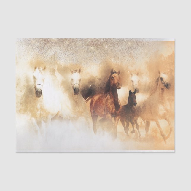 Papier Mousseline Chevaux sauvages (Recto)