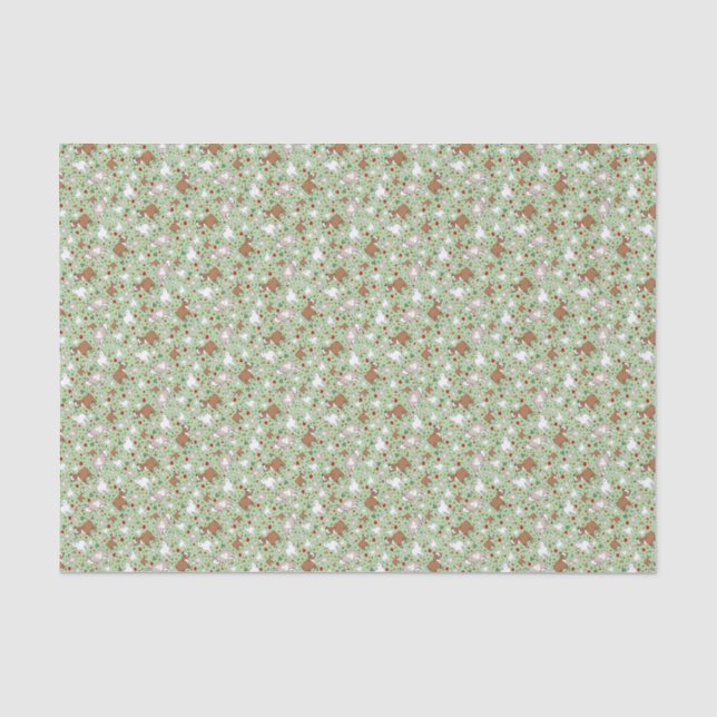 Papier Mousseline Chèvres en vert (Recto)