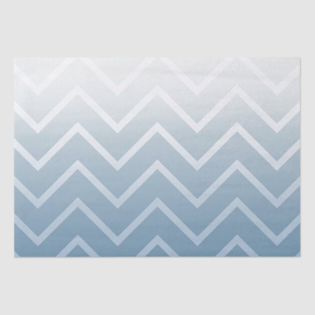 Papier Mousseline Chevron blanc ciel bleu (Recto)