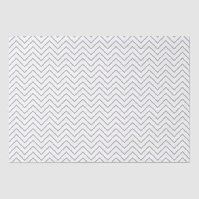 Papier Mousseline Chevron blanc gris (Recto)
