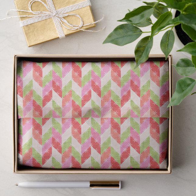 Papier Mousseline Chevron de Noël festif (Cadeau)