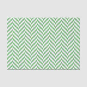 Papier Mousseline Chevron Line Tissue Paper - Green on White
