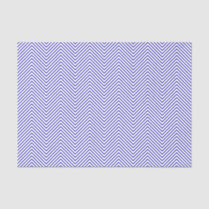 Papier Mousseline Chevron Line Tissue Paper - Royal Blue on White