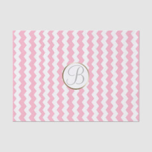 Papier Mousseline Chevron rose blanc Imprimer Lettre monographique i
