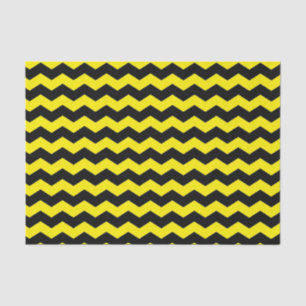 Papier Mousseline Chevron Zigzag moderne Motif noir et jaune