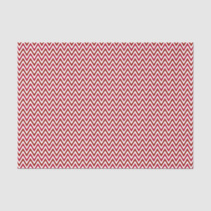 Papier Mousseline Chevron ZigZag rouge et blanc