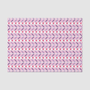Papier Mousseline Chevrons et Coeurs Papier Tissu