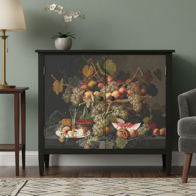 Papier Mousseline Chic Baroque Fruit Still Life Art Peinture à l'hui (Créateur téléchargé)