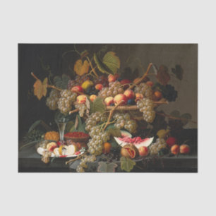 Papier Mousseline Chic Baroque Fruit Still Life Art Peinture à l'hui