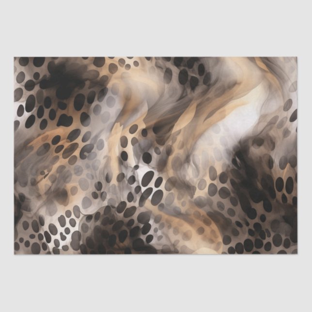 Papier Mousseline Chic Black Crème Leopard Poster de animal (Recto)