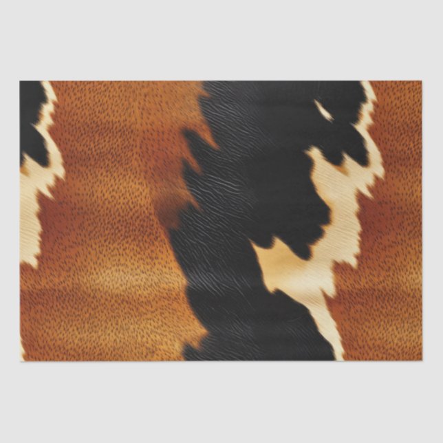Papier Mousseline Chic Brown Black Cream Western Cowhide (Recto)