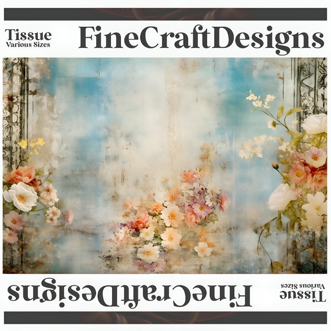 Papier Mousseline Chic Démodé Fleurs Douces A1L Découpage (Créateur téléchargé)