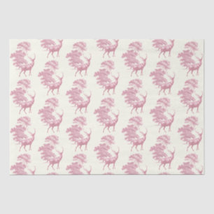 Papier Mousseline Chic Elegant Cerf rose Vintage en Forêt
