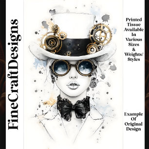Papier Mousseline Chic Féminin Sophistiqué Steampunk Q4 Découpage