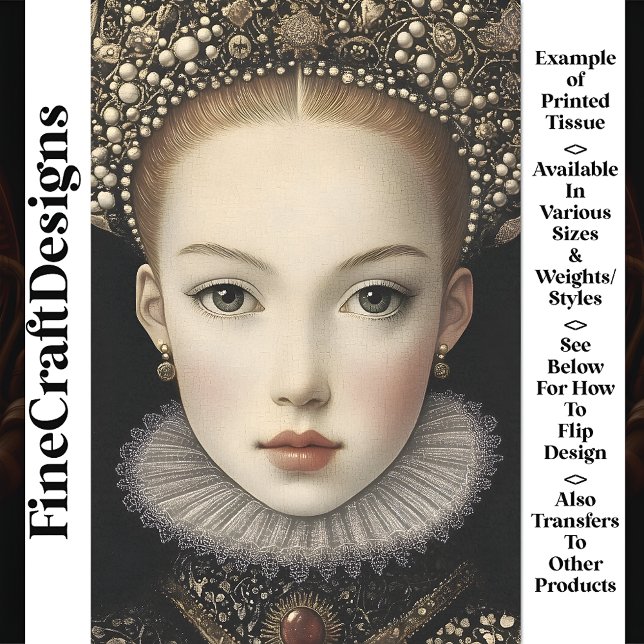 Papier Mousseline Chic Fiction Reine Princesse Femme BG6 Découpage (Créateur téléchargé)