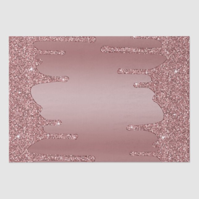 Papier Mousseline Chic Girly Rose Gold Sparkle Parties scintillant D (Recto)
