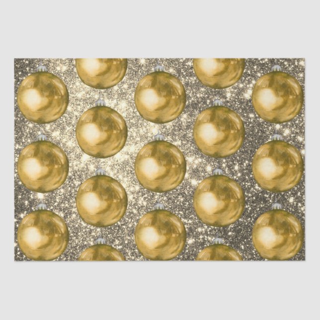 Papier Mousseline Chic Gold Balls Silver Sprakles (Recto)
