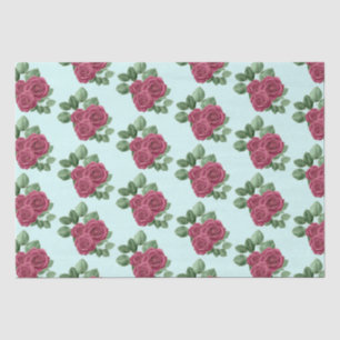 Papier Mousseline Chic Mint Bourgogne Or Roses Feuilles de mariage