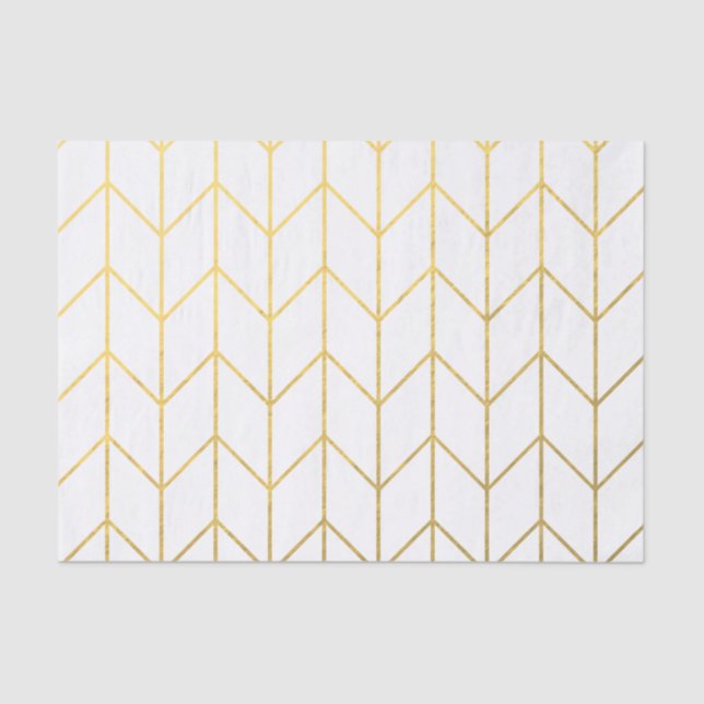 Papier Mousseline Chic moderne d'arrière - plan blanc de Chevron (Recto)