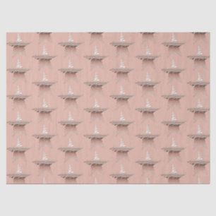 Papier Mousseline Chic Noël métal rose or étoile châtaigne