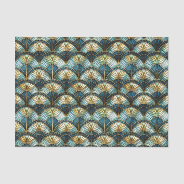 Papier Mousseline Chic Peacock Couleur Vitrage Découpage (Recto)