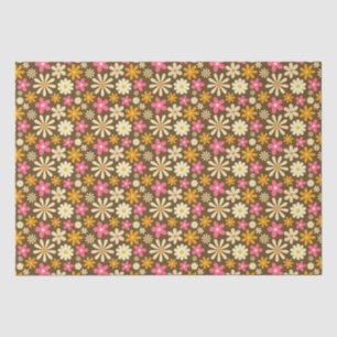 Papier Mousseline Chic Retro les années 70 Super Hippie Flower