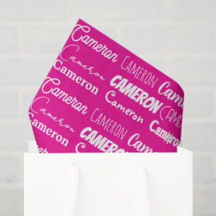 Papier Mousseline Chic Rose Chaud Fille Anniversaire Nom Personnalis