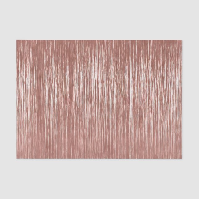 Papier Mousseline Chic Rose Gold Glam Tinsel Stripes Noël (Recto)