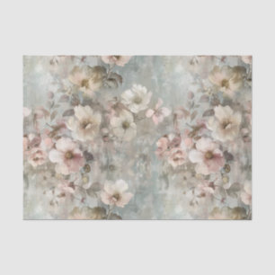 Papier Mousseline Chic Rose Shabby Victorien Florals Découpage