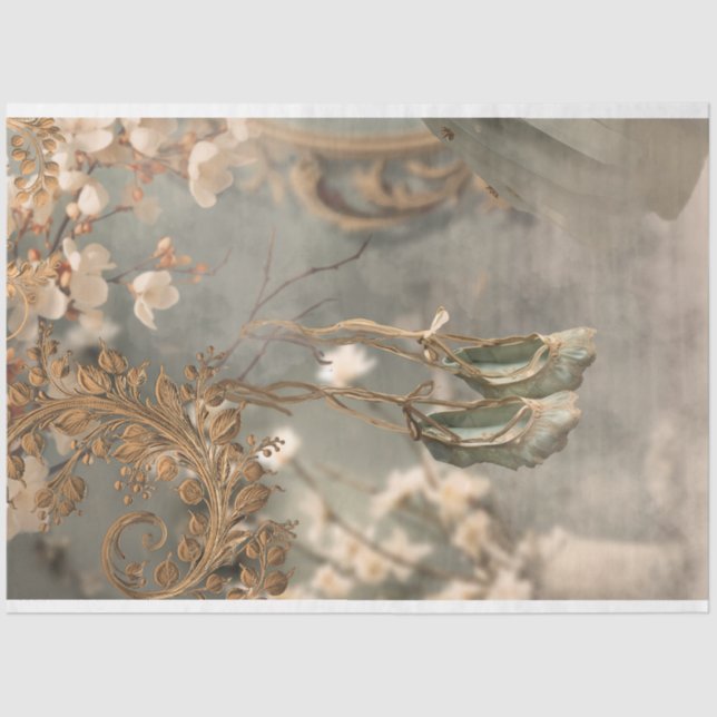 Papier Mousseline Chic Shabby, Suspendu, Chaussons Ballerina (Recto)