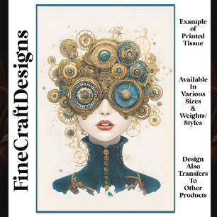 Papier Mousseline Chic Steampunk Portrait Femme N8 Découpage