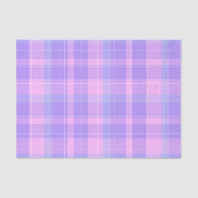 Papier Mousseline Chic tendance Pastel rose violet Plaid (Recto)