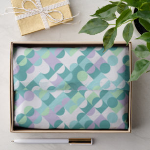 Papier Mousseline Chic Turquoise Blue Mint Green Circles Motif d'art