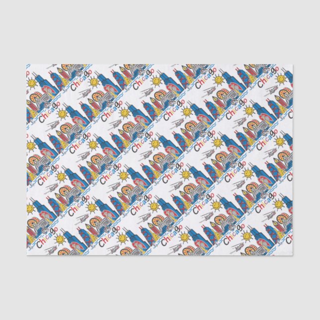 Papier Mousseline Chicago Kids Skyline (Recto)