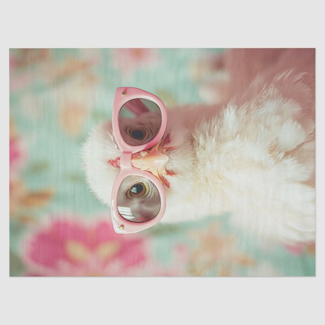 Papier Mousseline Chick cool avec lunettes roses Découpage de printe (Recto)