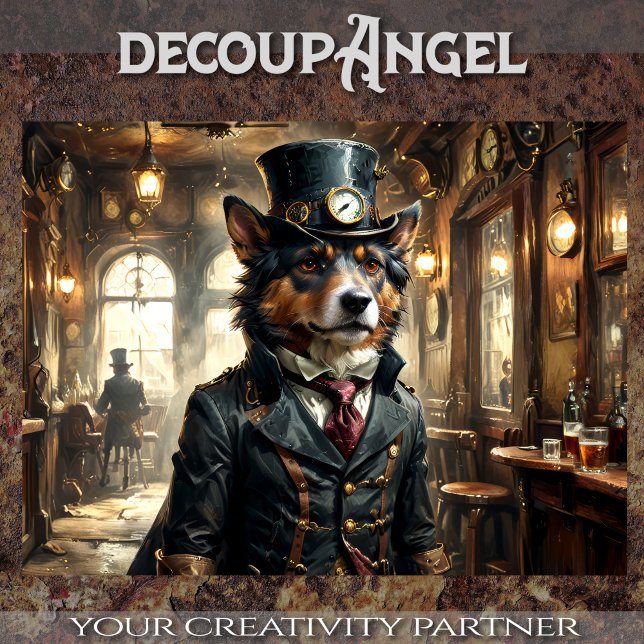 Papier Mousseline Chien à dos allemand - Découpage - (Créateur téléchargé)