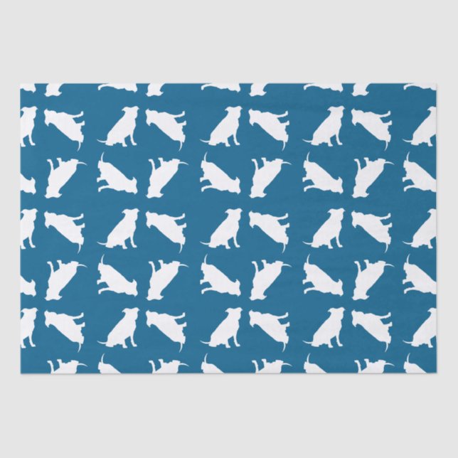 Papier Mousseline Chien Baby shower Pit Pitbull Blue Boy (Recto)
