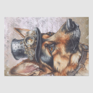 Papier Mousseline Chien berger allemand Steampunk