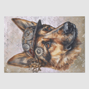 Papier Mousseline Chien berger allemand Steampunk