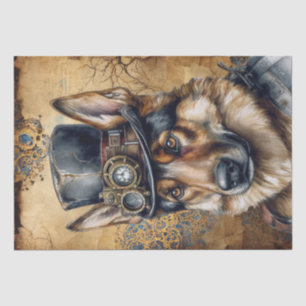 Papier Mousseline Chien berger allemand Steampunk