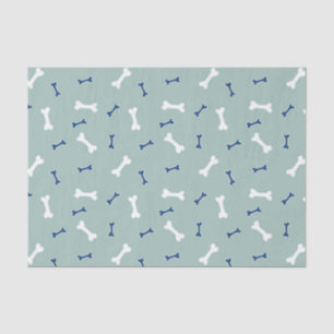 Papier Mousseline Chien Bone, Puppy Party, Bleu et Vert