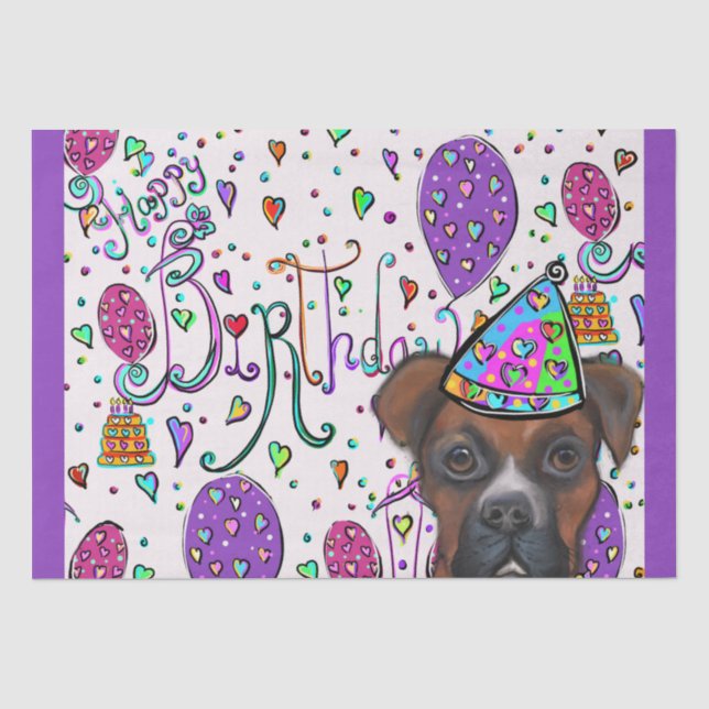 Papier Mousseline Chien Boxer (Recto)