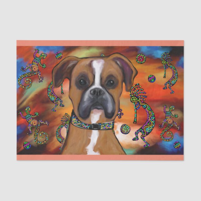 Papier Mousseline Chien Boxer (Recto)