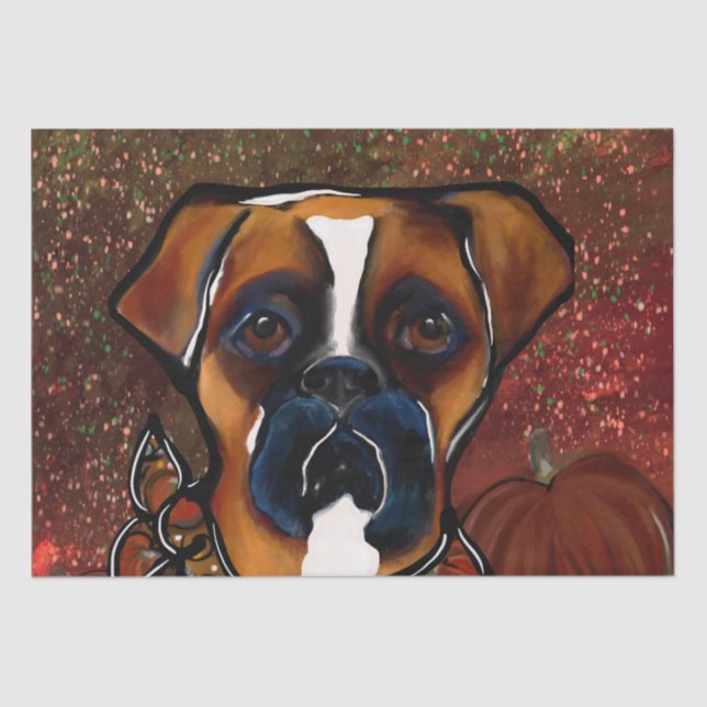 Papier Mousseline Chien Boxer (Recto)