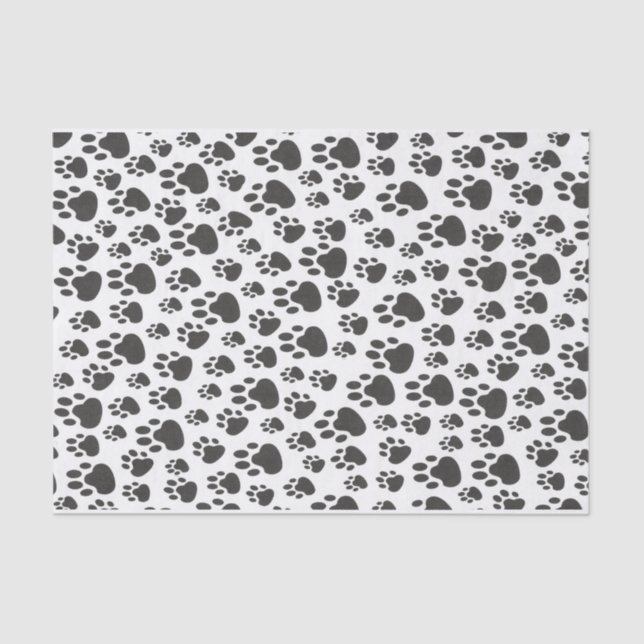 Papier Mousseline Chien Chat Empreinte de patte Amoureux des animaux (Recto)
