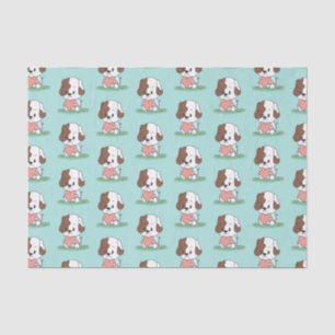 Papier Mousseline Chien Chien Chien Avec Un Coeur