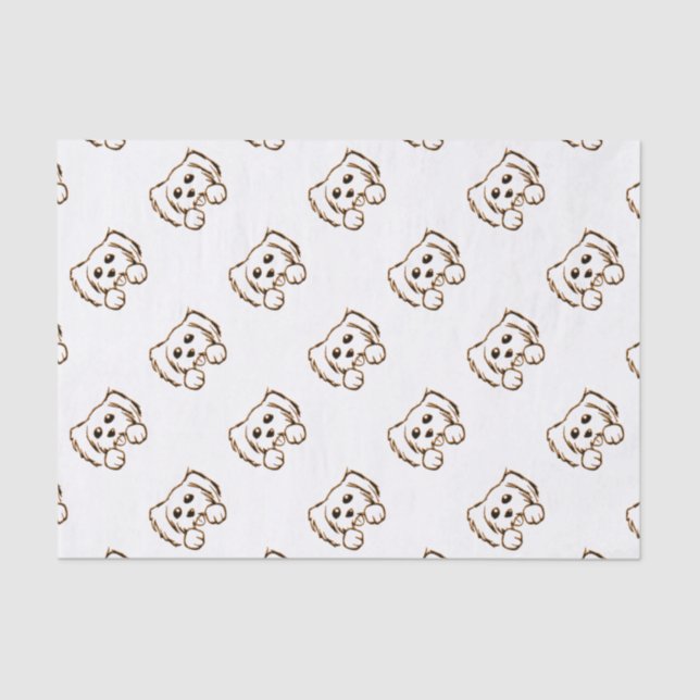 Papier Mousseline Chien chiot de Pékin (Recto)
