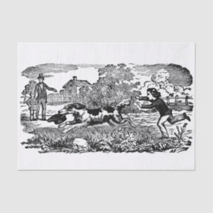 Papier Mousseline Chien courant art animal antique illustration vict
